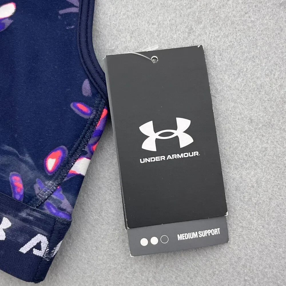 Under Armour Womens XS Compression Sports Bra Floral Print Medium‎ Support NWT